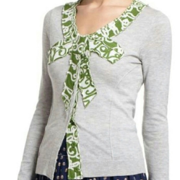 Anthropologie Gray and Green Cardigan Sweater - Picture 5 of 7